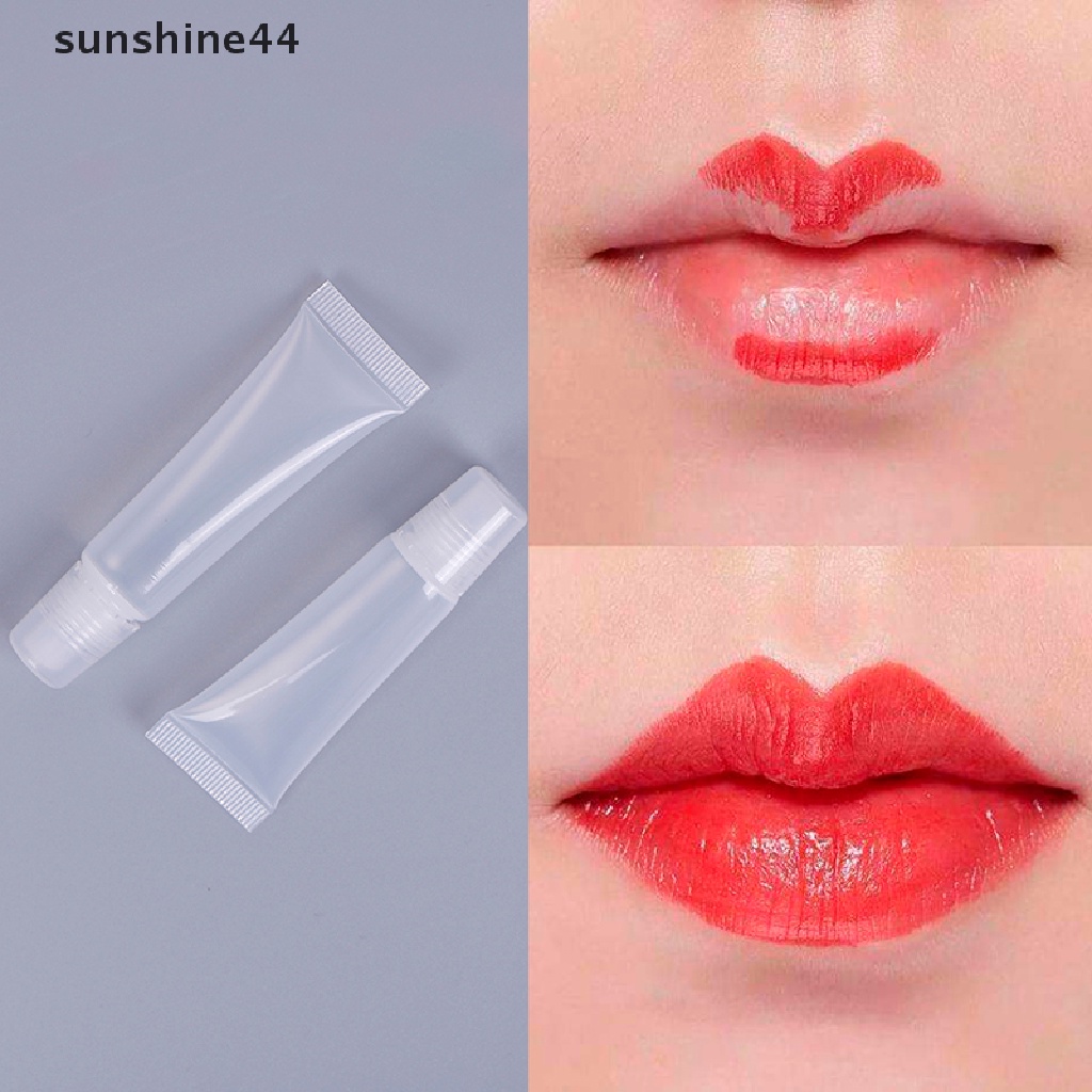 Sunshine 10PCS 8ml/15ml Tabung Plastik Kosong Lip Gloss Balm Wadah Kosmetik Bening ID