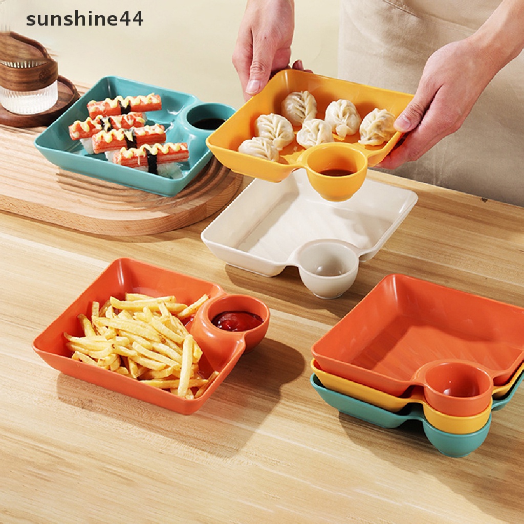 Sunshine Piring Pangsit Persegi Dengan gar Sauce Dish Space Snack Platter ID