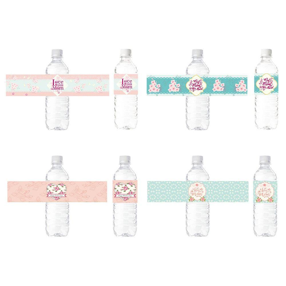 R-FLOWER 24pcs Happy Mother's Day Party Seal Sticker Stiker Kemasan Botol Ulang Tahun