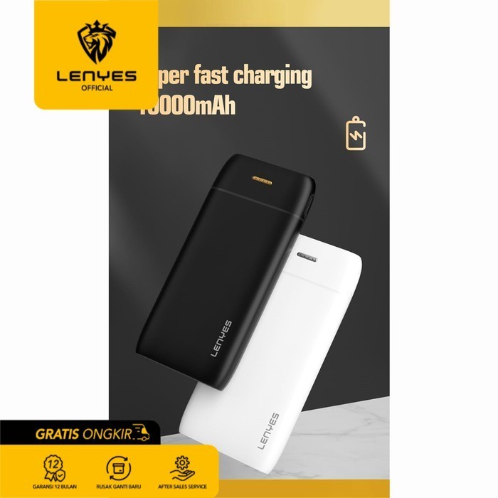 LENYES PX267 Powerbank 20000MAH Fast Charging Real Capacity Original - Black portable power bank emergency charger