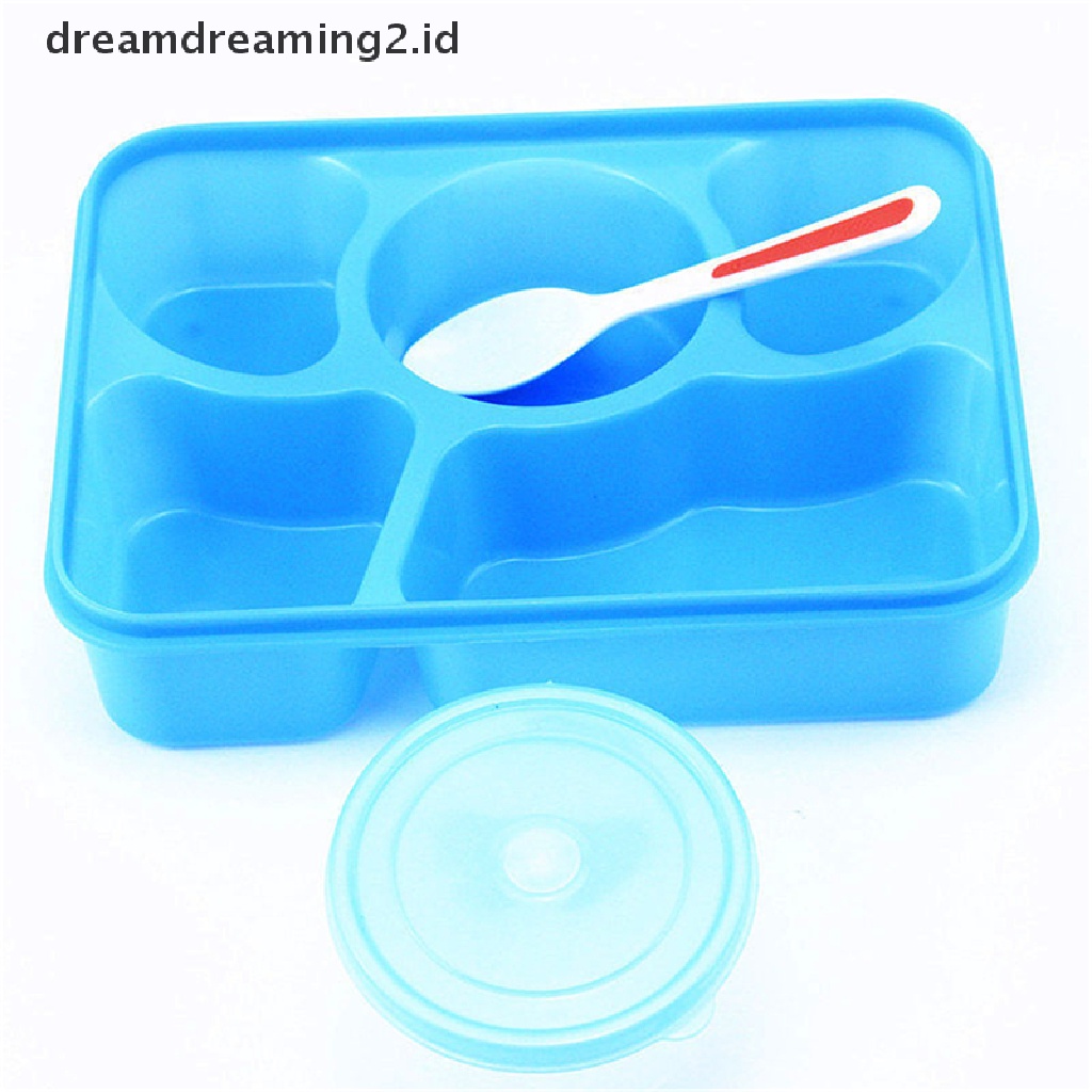 (hot) New Microwave Bento Lunch Box+Sendok Utensils Kotak Penyimpanan Wadah Makanan Piknik//