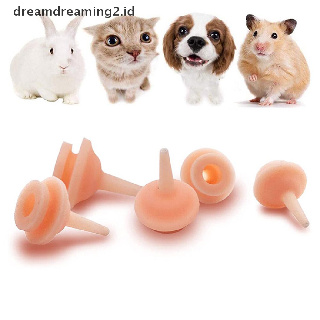 (hot) 1pcs Universal Pet Feeding Nipple Mini Kucing Silikon Dot Makan Untuk newborn Anak Kucing Anakan Kelinci Hewan Kecil//