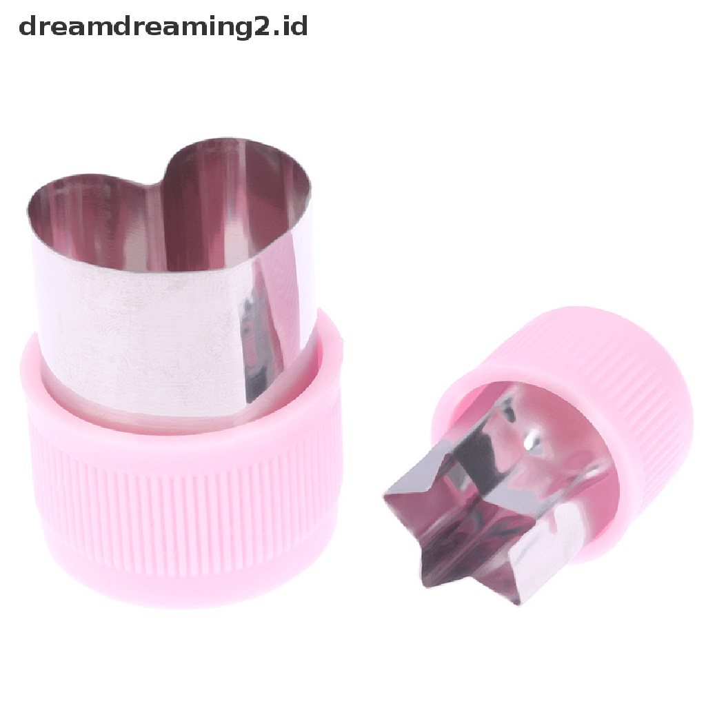 (hot) Pemotong Sayuran Gagang Plastik Pink Stainless Buah Cutg Die Alat Dapur//