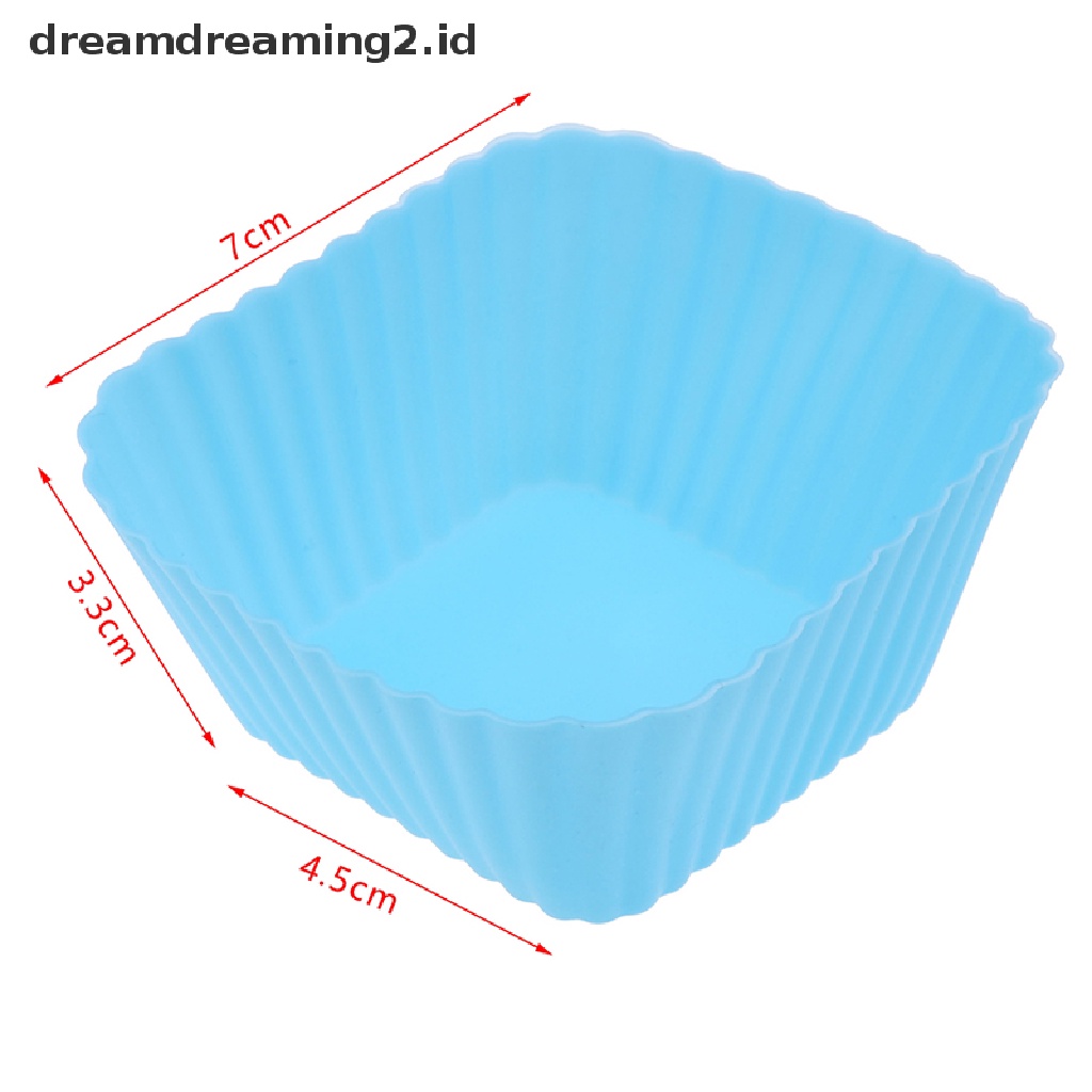 (hot) 1/6pcs 7cm Cetakan Puding Jelly Berbentuk Persegi Cetakan Muffin Cake Cup Silicone//