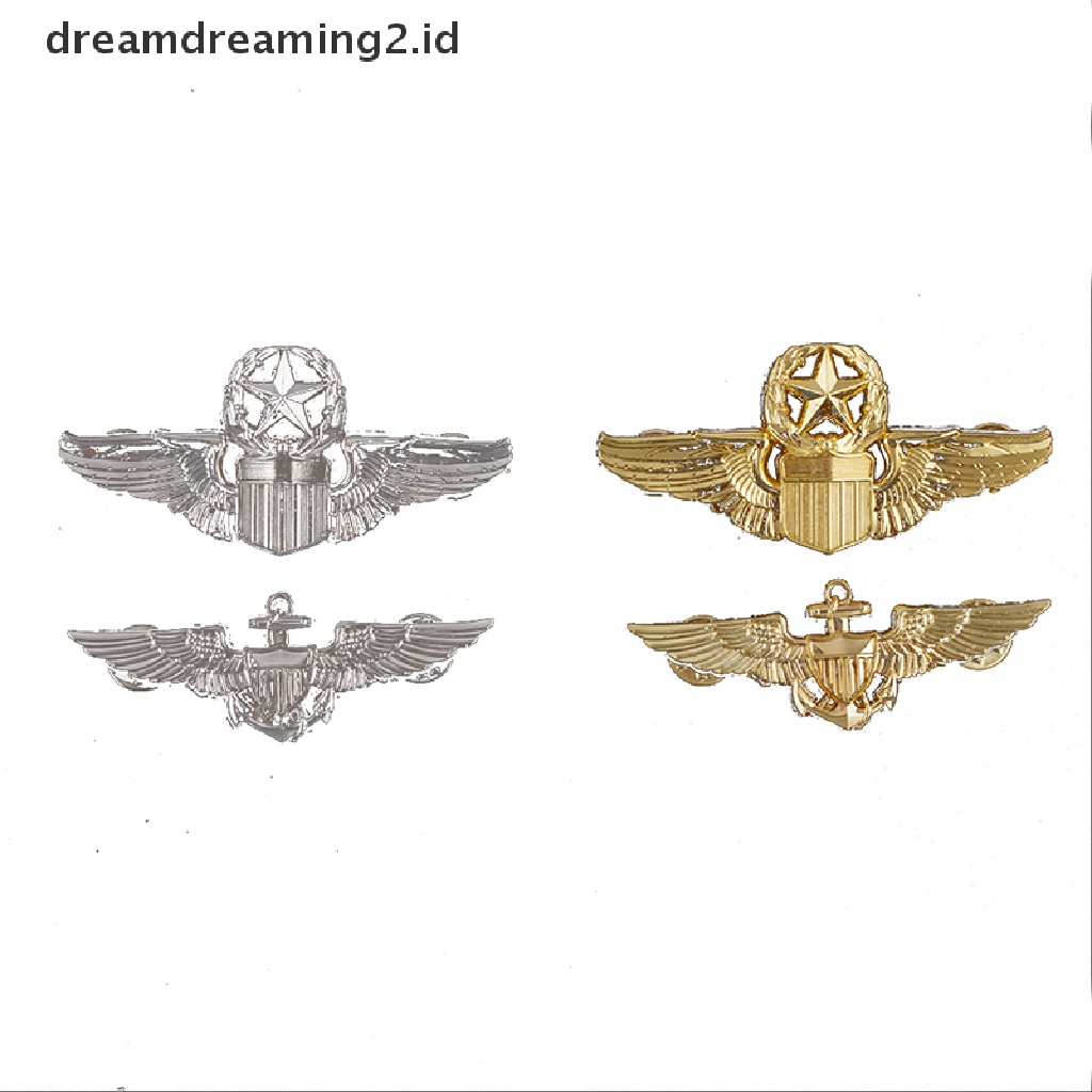 (hot) Sayap As Komando Militer Master Aviator Sayap Logam Lencana Pin Bros//