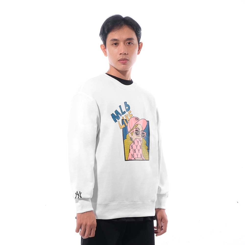 M7B Like LA Dodgers Cartoon Overfit Sweatshirt White