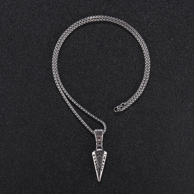 [Z H Perhiasan] Vintage Viking Hip Hop Crow Liontin Pria Dan Wanita Fashion Stainless Steel Kalung Punk Pesta Rock Perhiasan Aksesoris