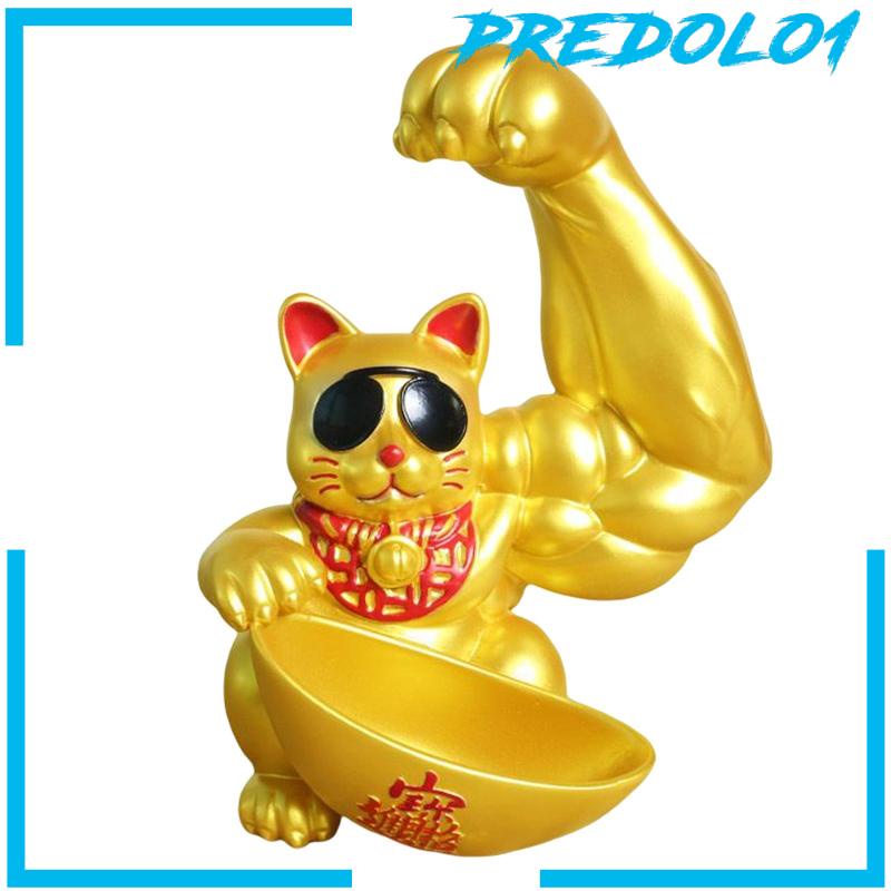 [Predolo1] Kotak Penyimpanan Patung Lucky Cat Key Storage Ornamen Kucing Keberuntungan Untuk Tabletop