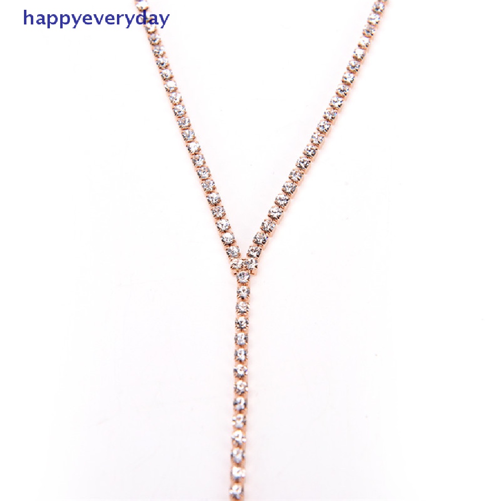 [happy] Fashion Wanita Klavikula Kalung Berlian Imitasi Liontin Rantai Choker Kerah Perhiasan [ID]