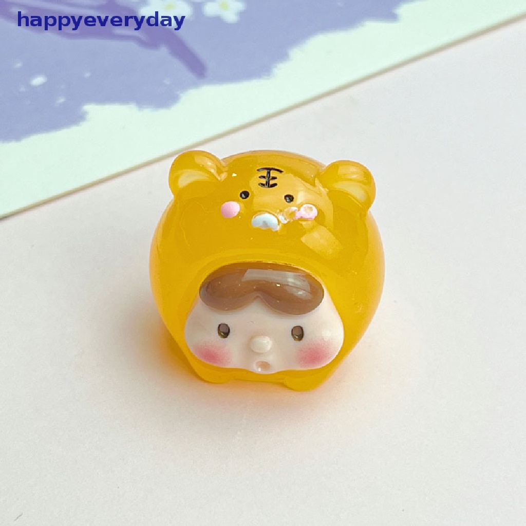 [happy] Kawaii Mini 2cm Resin Bercahaya Kartun Tanda Zodiak Cina Miniatur Patung [ID]