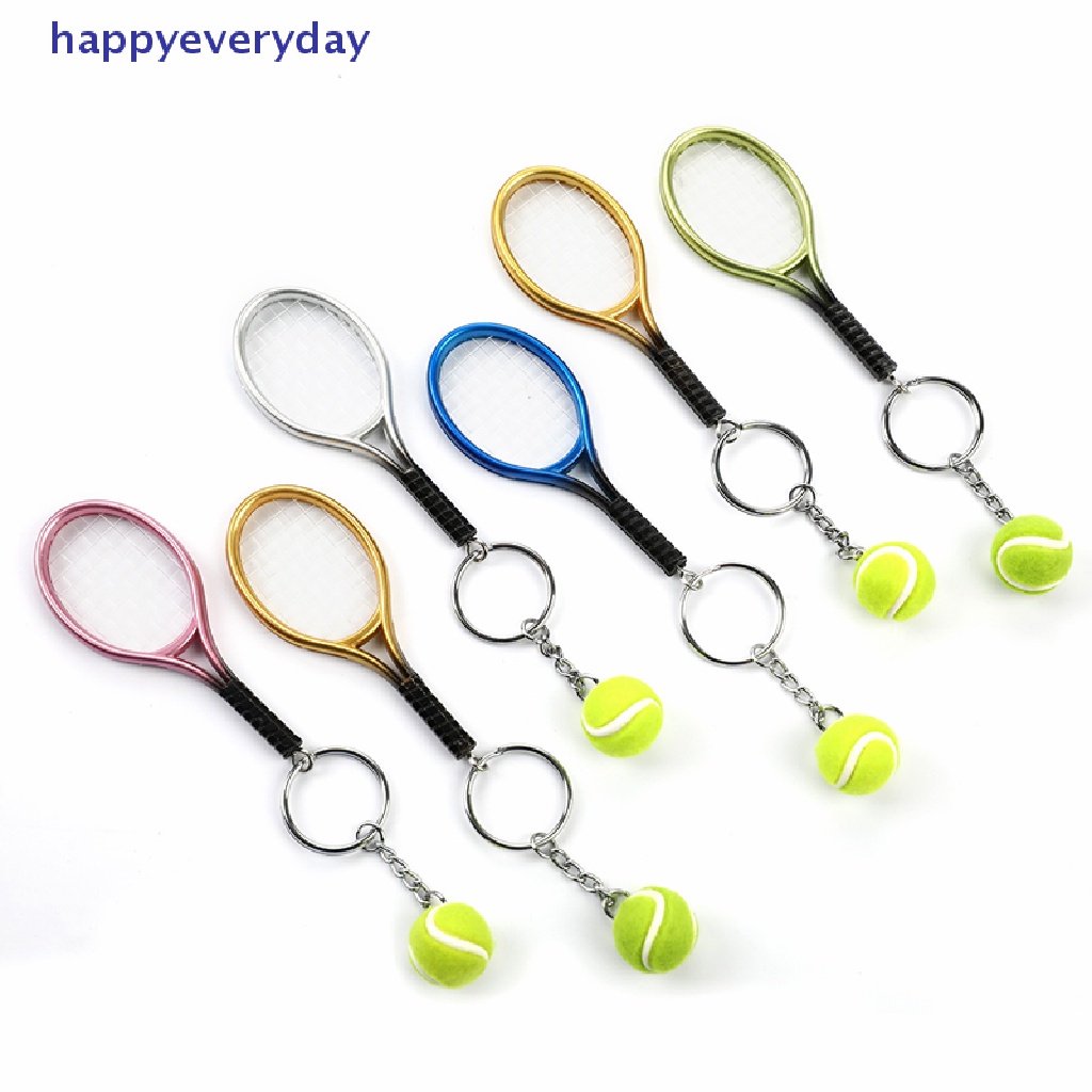 [happy] Lucu Olahraga Raket Tenis Mini Liontin Gantungan Kunci Finder Holer Aksesoris Hadiah [ID]