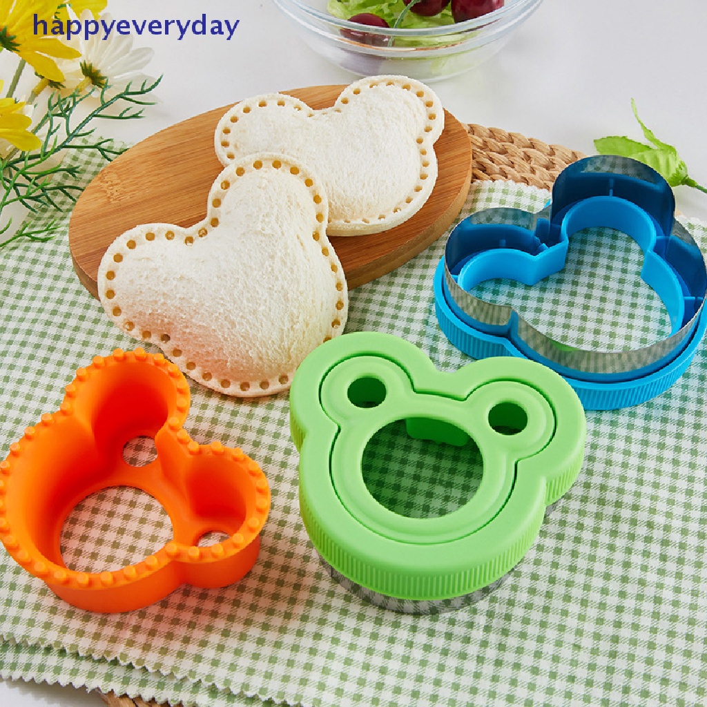 [happy] Set Pemotong Sandwich Stainless Steel Cetakan Pembuat Kue Kering Makanan DIY Untuk Sandwich Anak [ID]