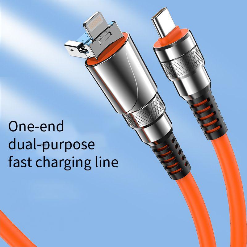 Kabel Data Pengisian Super Cepat 100W Tipe-c Two-in-one PDQC Charging Cable