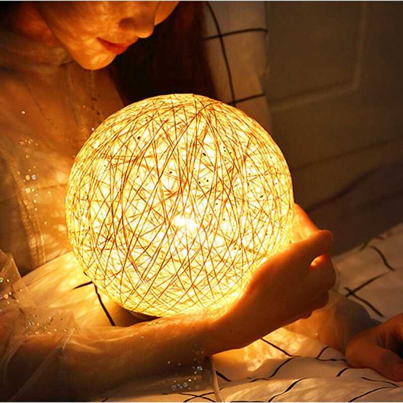Ahomeone Lampu Tidur Bola Sepak Takraw Night Light Lamp RGB 15CM OU13 ( Mughnii )