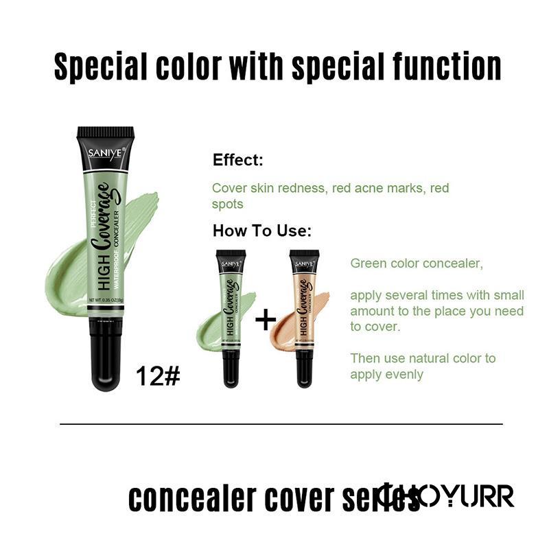 【COD】Concealer Waterproof Wajah Full Coverage Color Corrector Merah Concealer Dengan Control Moisturizing Brightening-CH