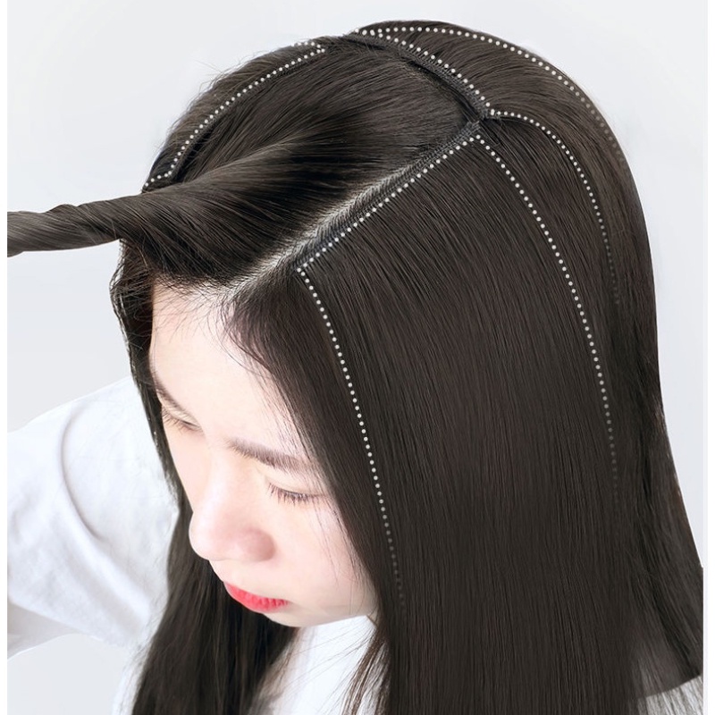 Wig Hair Pad Hair Pads Root Wig Patch Rambut Banget Rambut Tak Terlihat Berbulu Rambut Rontok Satu Potong Rambut