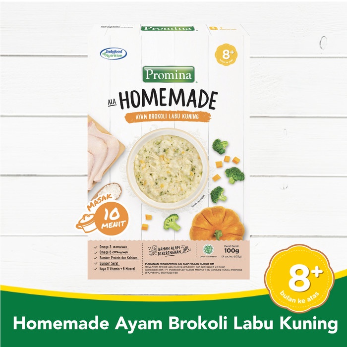 Promina Homemade Ayam Brocoli Labu Kuning 100 g ED Oktober 2023 Promina Homemade 8 + Ayam Brocoli Labu kuning 100 g