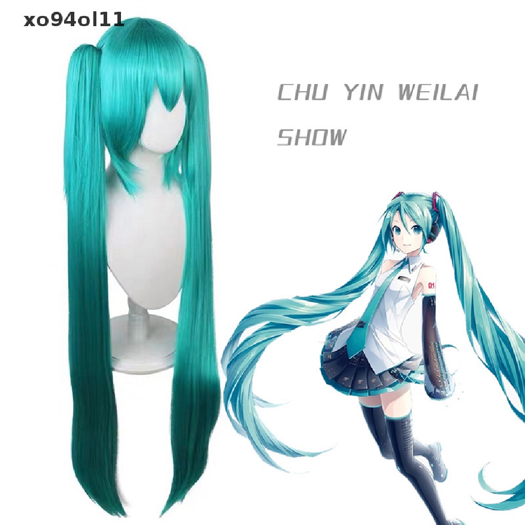 Xo Wig Cosplay Vokaloid Panjang 110cm Hijau Pink Dengan 2klip Miku Wig Rambut Sintetis OL