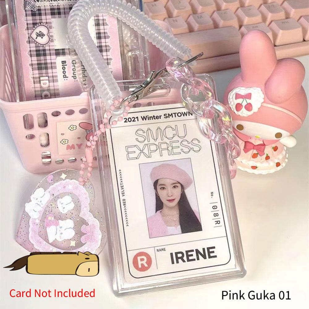 Timekey 3inch Kpop Photocard Holder Akrilik Transparan Kredit ID Bank Card Foto Display Holder Bus Subway Card Pelindung Case Liontin DGA1