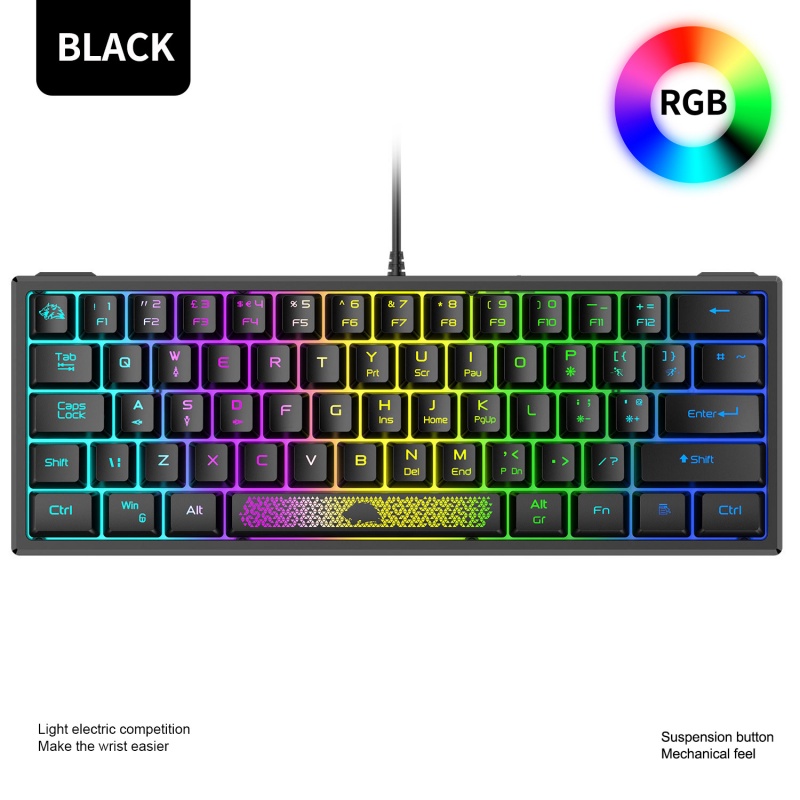 K61rgb Keyboard Gaming RGB Lighting Keyboard Mini Persen60 Keyboard Laptop Gaming Gaming