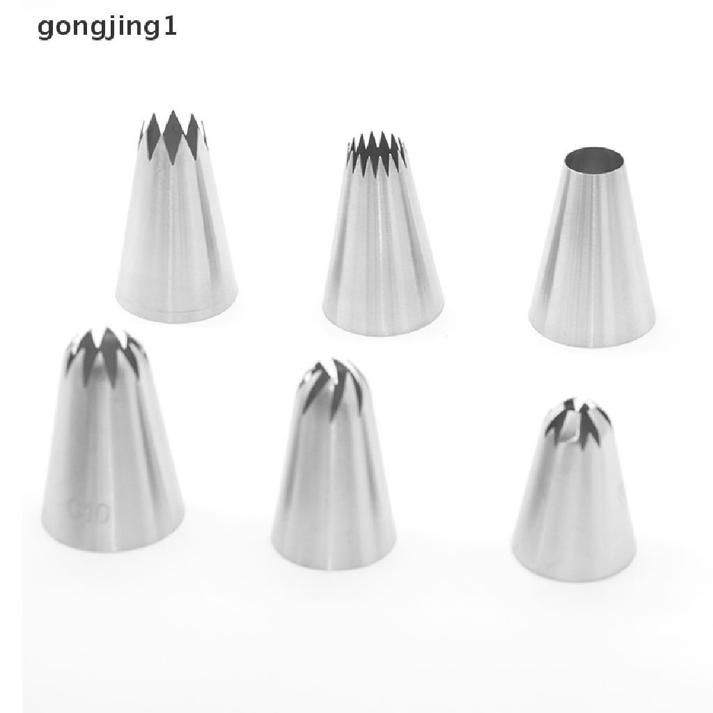 Ggg 6PCS/Set Cream Piping Nozzle Pastry Fondant Icing Tips Alat Baking Untuk ID Dapur