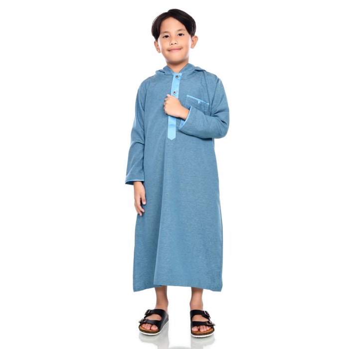 SHOHIB GAMIS PRIA PREMIUM HOODIE NO 10/11 remaja cek detail size - BIRU LAUT, SIZE 10