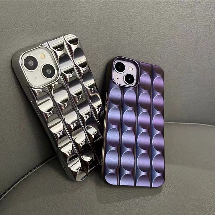 IPHONE Casing Ponsel Electroplating Gelombang Melengkung Unggulan Baru Iphone11 12 13 14 Pro Max Shockproof Case Cover