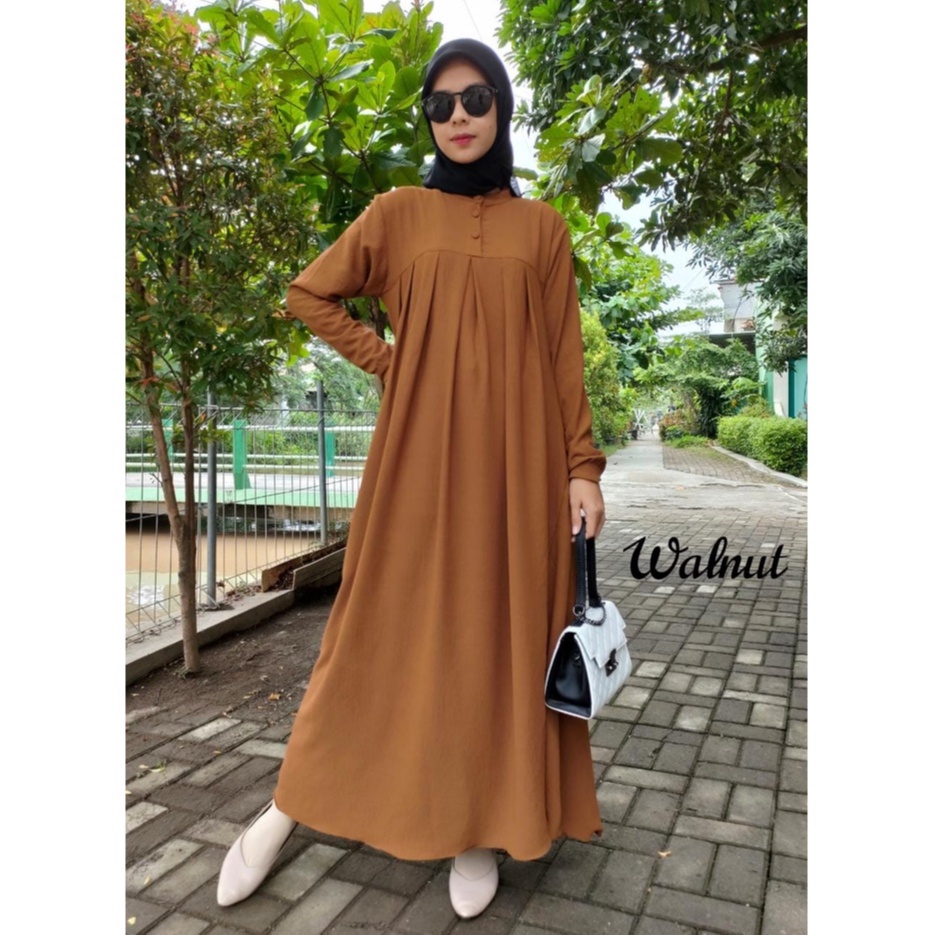 Aluna Dress gamis viral Crinkle airflow Premium