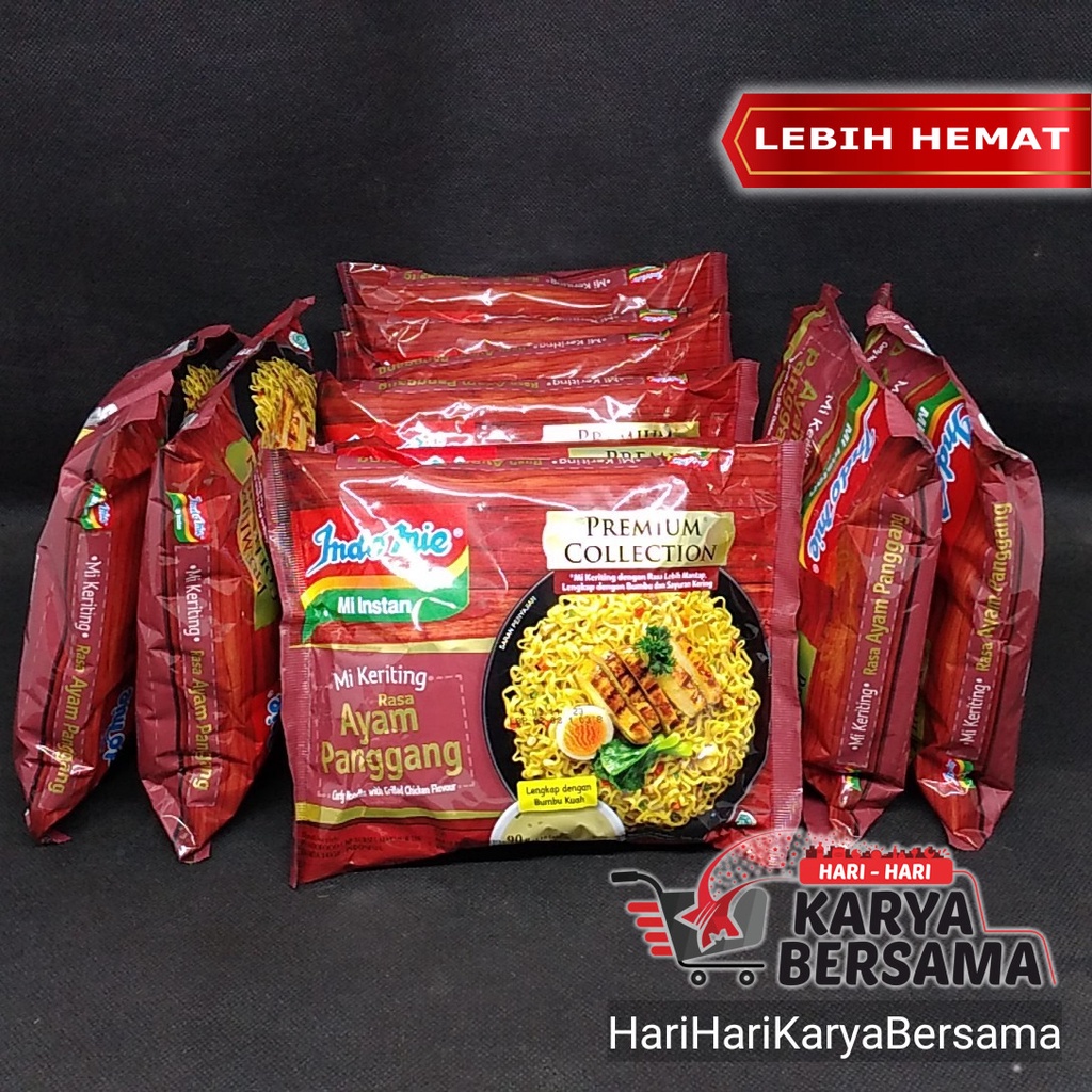 

INDOMIE KERITING MI INSTAN RASA AYAM PANGGANG PACK 10 BUNGKUS X 90GR