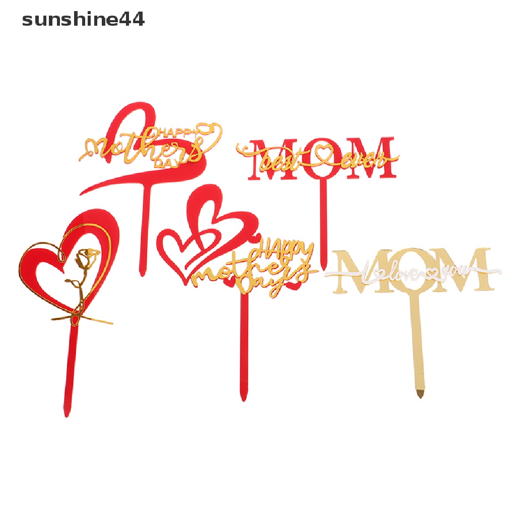 Sunshine Happy Mother's Day Topper Kue Akrilik Untuk Dekorasi Kue Pesta Ulang Tahun Mum ID