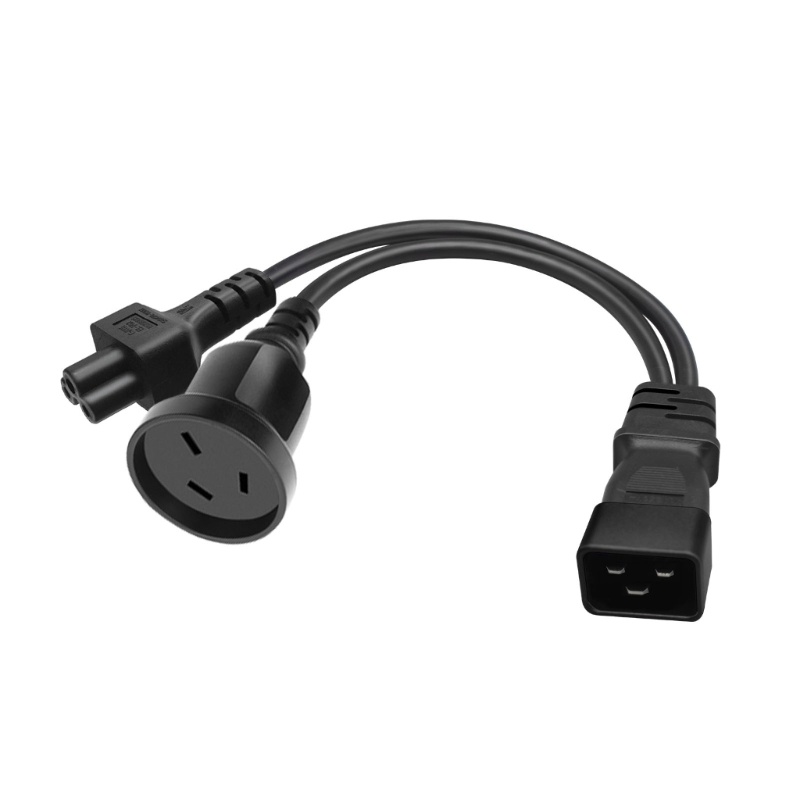 Zzz 1ft IEC320 C20 Ke IEC320 C5+AU Female AC-Power Extension Cable Kabel Adapter Cord