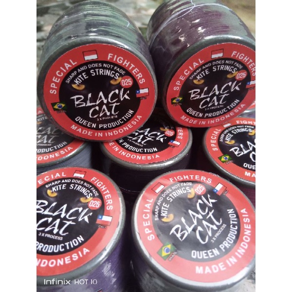 Senar Layangan Gelasan BLACK CAT 2000 Yard Turnamen Benang Aduan Full Treatment [ARJ]