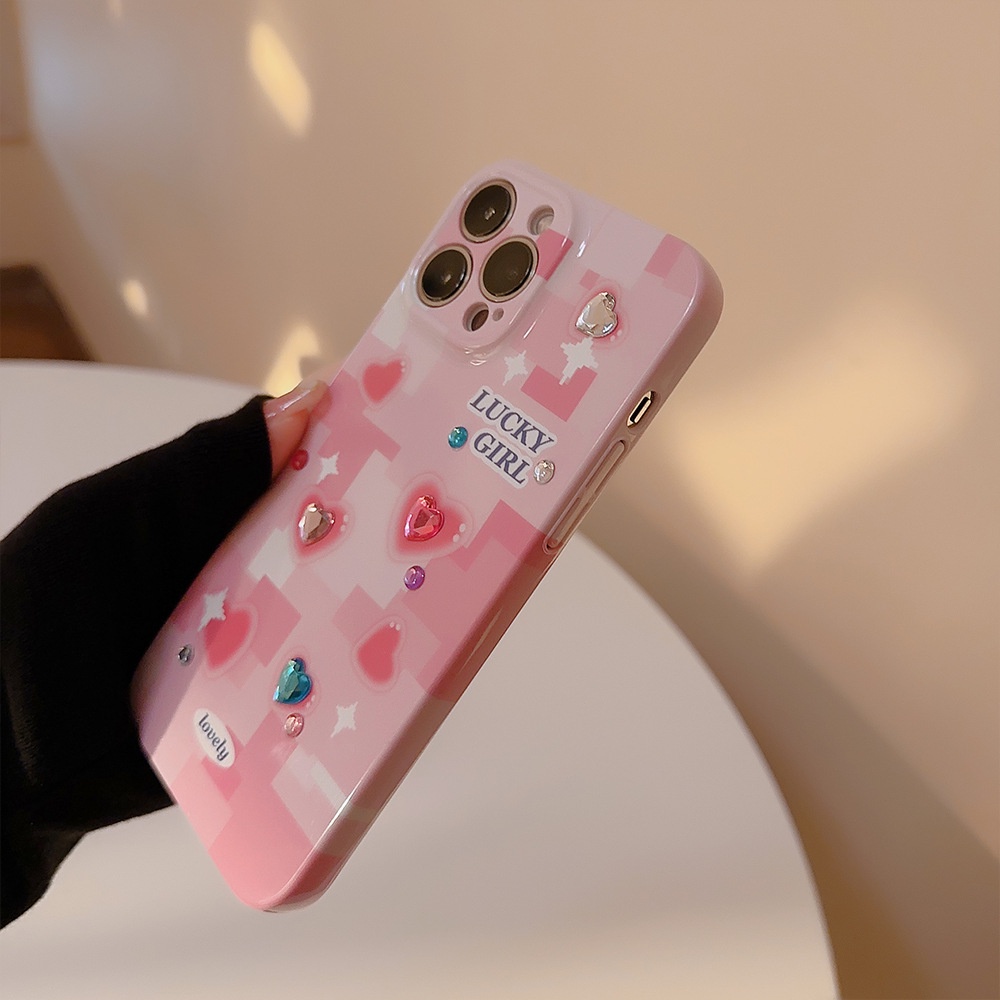 Y2k Cinta Mosaik DIY Dengan Case Film Fotografi Cangkang DiamondsHard Berwarna Untuk Iphone SE 2020 7 /8 Plus 14xx XR XM 11 12 13 PRO MAX Casing Cover Pelindung AT0132