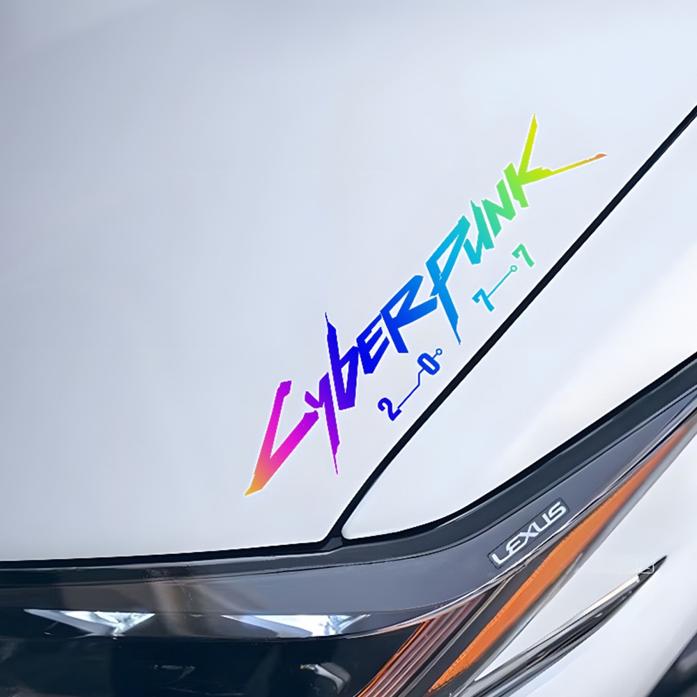 Cyberpunk2077logo Reflektif Tahan Air Stiker Dekorasi Mobil Motor Skuter Kendaraan Elektrik Sepeda Laptop Mempercantik Decals