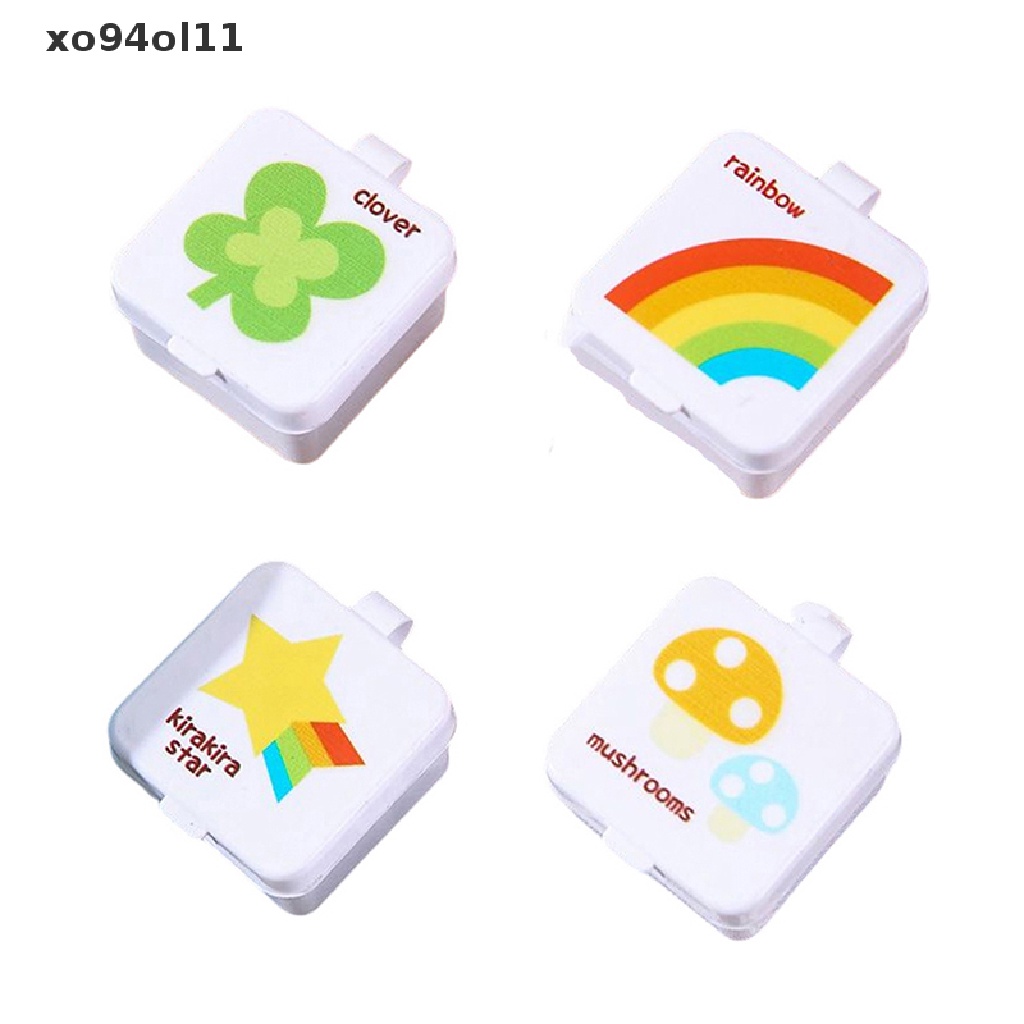 Xo1/4pcs Botol Saus Mini Square Portable Bento Sub-Botol Kotak Saus Plastik OL