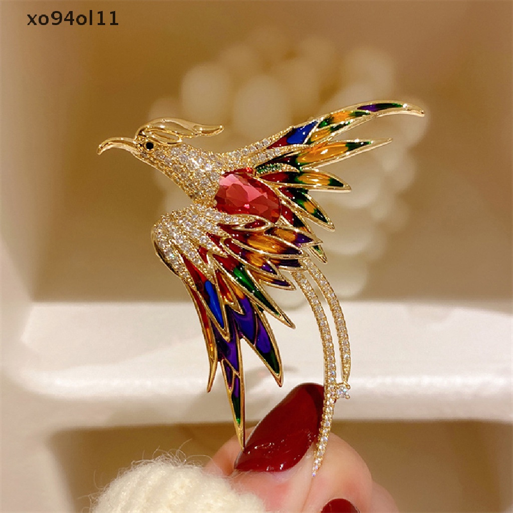 Xo Fashion Kristal Phoenix Burung Bros Pin Untuk Wanita Perjamuan Pesta Perhiasan Hadiah OL