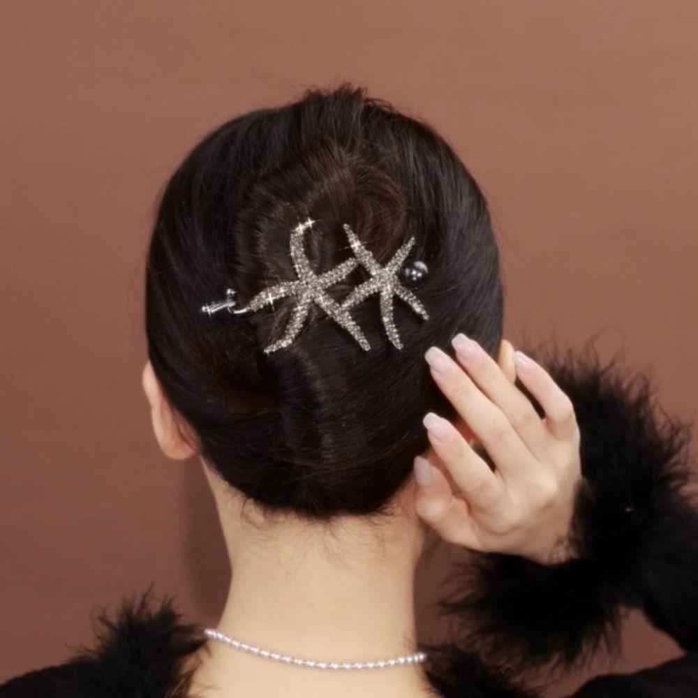 Needway Klip Rambut Melengkung Jepit Rambut Elegan Simple Hair Clip Untuk Wanita Kepala Belakang Hiu Klip Hiasan Kepala Bintang Laut Klip Rambut Untuk Anak Perempuan Klip Twist