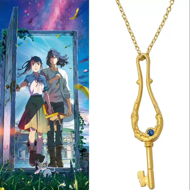 Kalung Liontin Kunci Suzume No Tojimari Cosplay Munakata Souta Dajin Untuk Wanita Pria Pasangan Perhiasan Fans