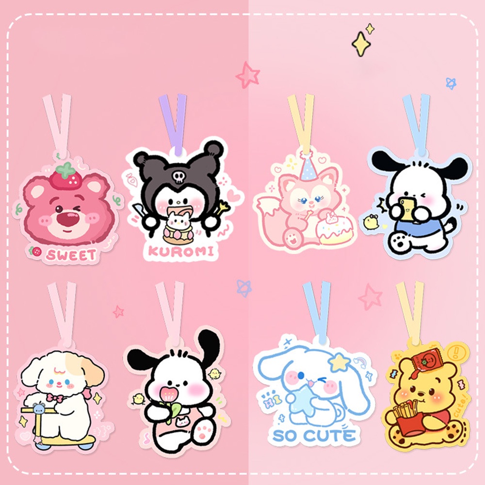 5pc Parfum Mobil Kartun Lucu Slice Strawberry Bear Pacha Anjing Mobil Interior Dekorasi Liontin Kreatif Rumah Lemari Sachet
