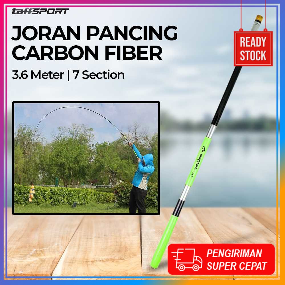 BISA COD TaffSPORT Joran Pancing Pole Tegek Carbon Fiber Fishing Rod - 5841 Toko Pancingan Alat Panc