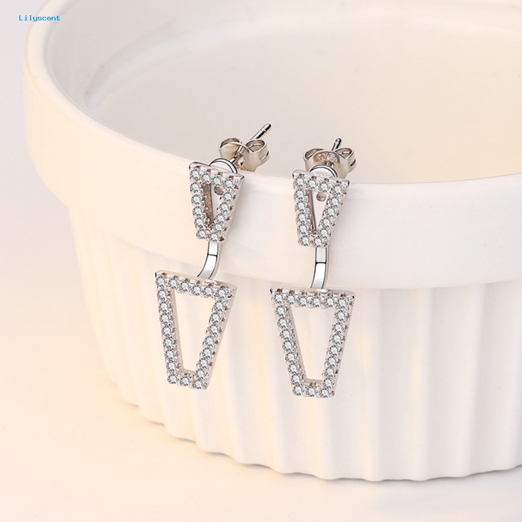 Lilyscent 1pasang Fashion Perhiasan Wanita Anting Untuk Harian Bling Berlian Imitasi Stud Earrings Hypoallergenic