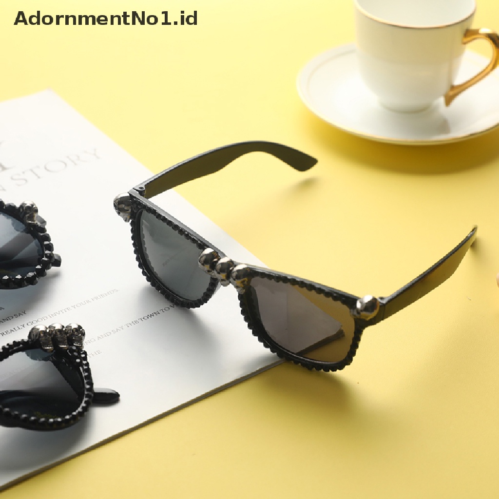 [AdornmentNo1] Kacamata Hitam Wanita Gothic Mata Kucing Tengkorak Cateye Bulat Vintage Eyewear [ID]