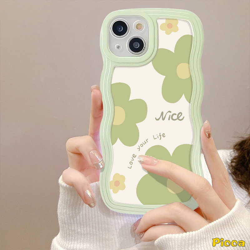 Fresh Flowers Case Infinix Hot10 11 9 12 Play Smart4 5 6 Plus Hot10 8 11s 10s 12i 12Pro 20 9 20s 10Lite Note 12Pro 10Pro 12 G96 Milk Tea Color Floral Wavy Edge Soft Tpu Cover