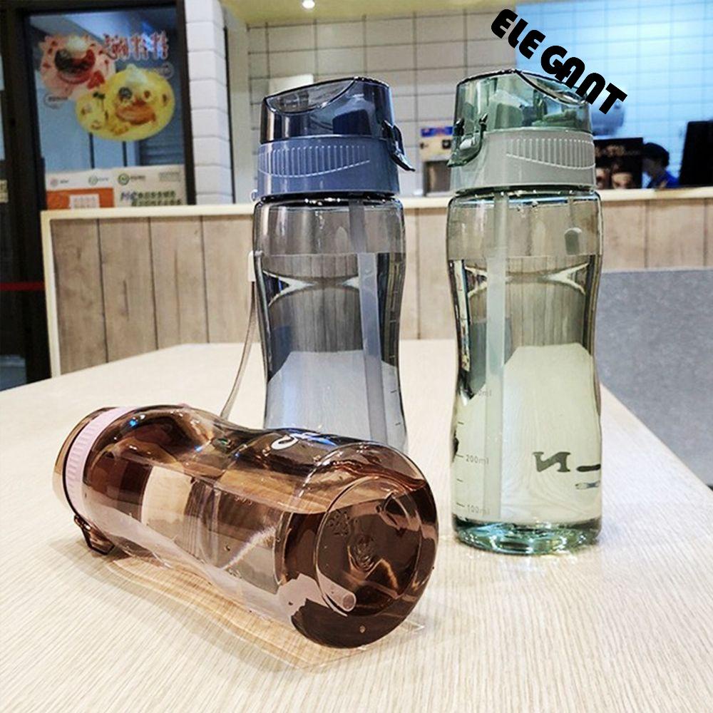 [Elegan] Botol Air Minum Transparan Dengan Sedotan 580ML Jus Susu Teh Cangkir Outdoor Untuk Travel Sekolah Camping Fitness Olahraga Cangkir Minum