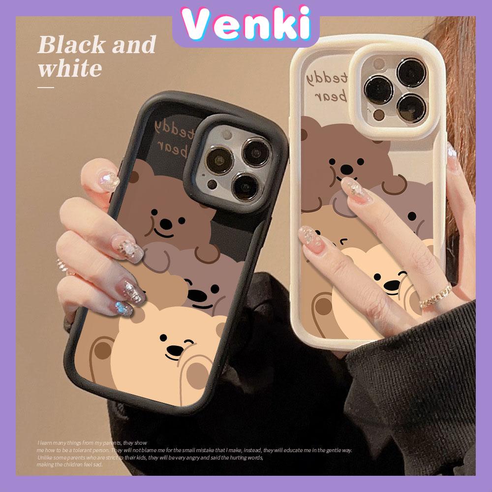 Case iPhone 11 Pro Max TPU Soft Case Frosted Bubble Case Black White Cute Cartoon Bears Camera Protection Shockproof For iPhone 14 13 12 11 Plus Pro Max 7 Plus X XR