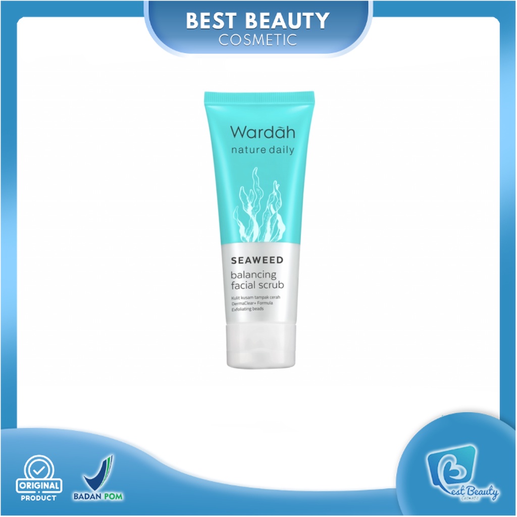 ★ BB ★ Wardah Nature Daily Seaweed Balancing Facial Scrub 60ml - Scrub dengan seaweed yang lembut