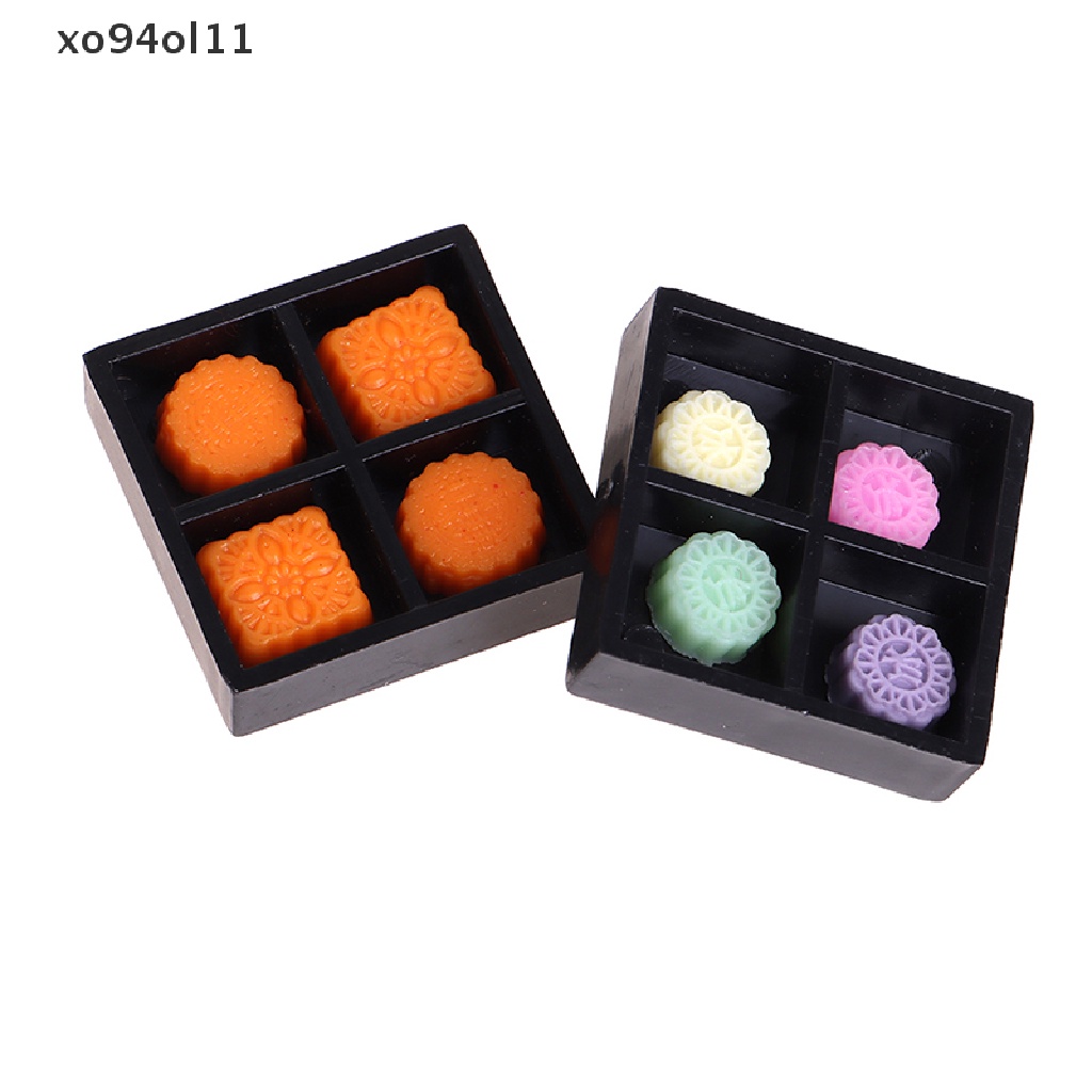 Xo 1set1 /12Rumah Boneka Miniatur Resin Kue Bulan Simulasi Makanan Model Dessert DIY OL