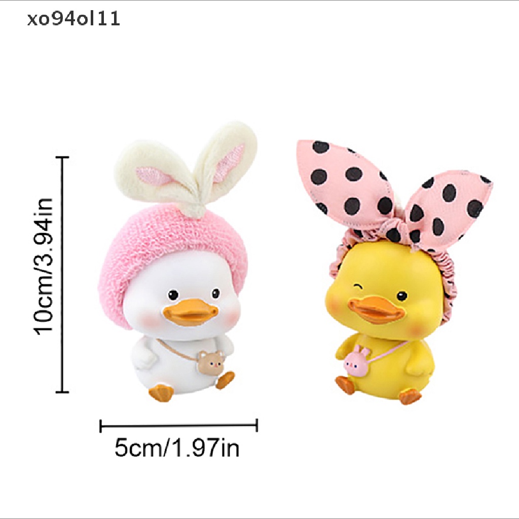 Xo Ornamen Mobil Lucu Resin Busur Bando Bebek Goyang Kepalanya Boneka Dekorasi OL