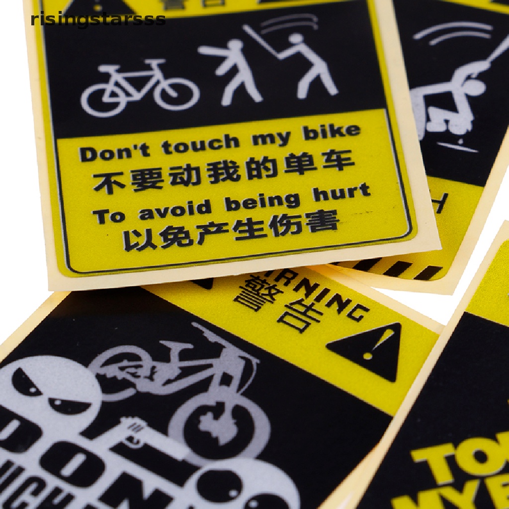 Rsid Span-new DONT TOUCH MY BIKE Sepeda Stiker Peringatan Hias Waterproof Decal Kuning  Sepatu Jelly