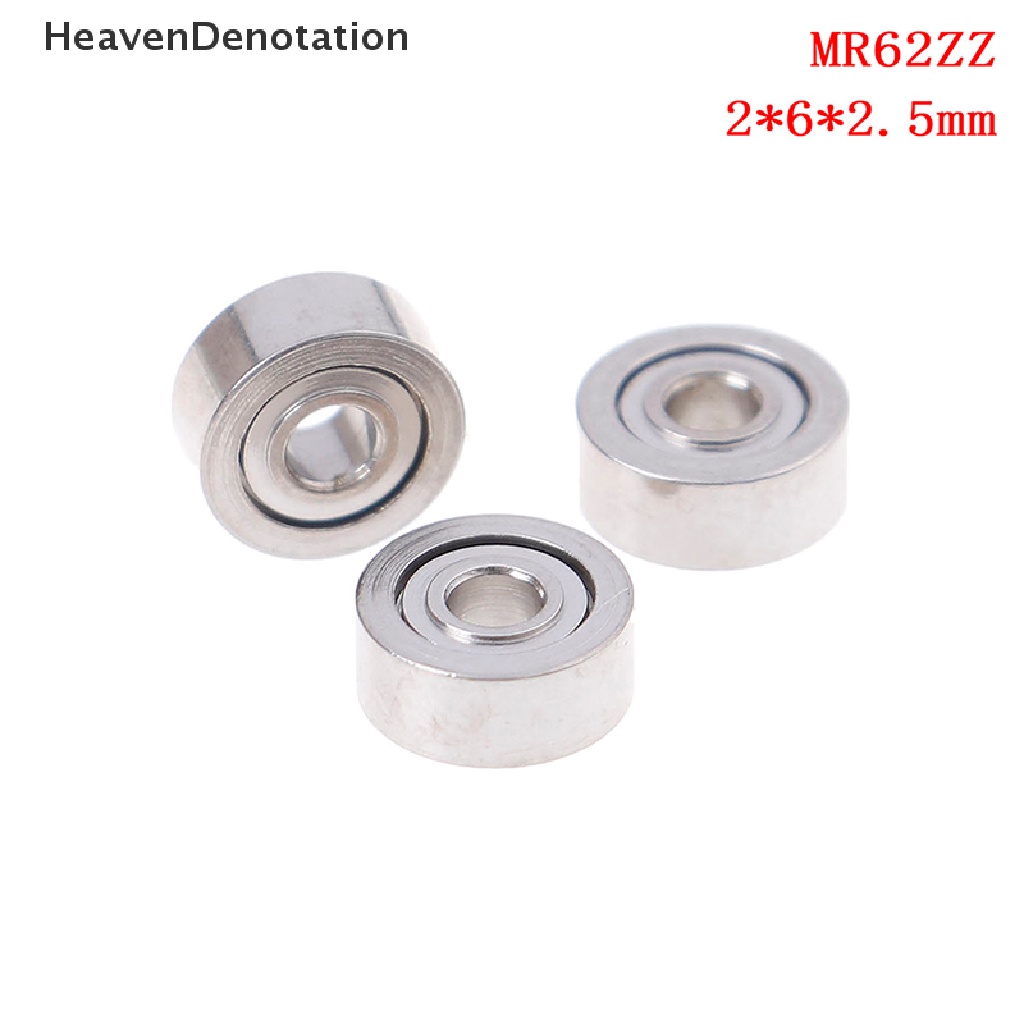 [HeavenDenotation] 10pcs MR62ZZ (2x6x2.5mm) metal Terlindung Presisi Bola Bearing mini Bearing HDV